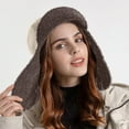 thumbnail image 5 of Audhol Bomber Hat Women's Foldable Handmade Ear Protection Warm Wool Cap Cotton Slouchy Hat Knitted Hat Windproof Cold Sweat Hat Hunting Hat C One Size, 5 of 8