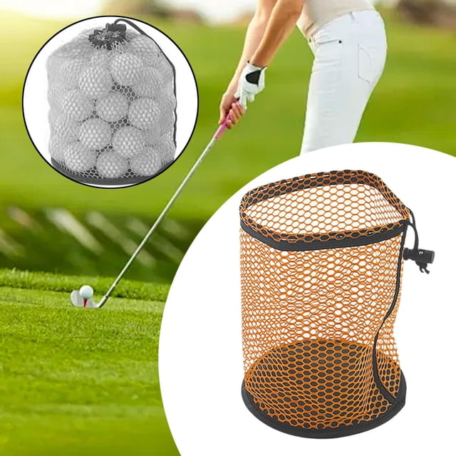 Bolsa para Pelota de Golf, Bolsa de Red para Pelota de Golf, Accesorio de Golf, Bolsa Porta Pelota de Golf Transpirable Portátil, Bolsa de Golf para J Naranja