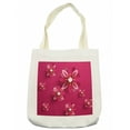thumbnail image 1 of Floral Tote Bag, Sakura Tree Flowers Ornament Design Traditional Spring Seasonal Pattern, Cloth Linen Reusable Bag for Shopping Books Beach and More, 16.5" X 14", Cream, by Ambesonne, 1 of 2