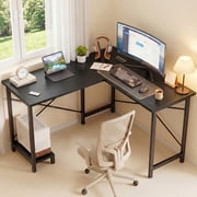 edx 50 Inch L Shaped Desk,Computer Desk Corner Desks Gaming Desk PC Table with CPU Stand for Home Office Dorm Sturdy Writing Workstation, Black