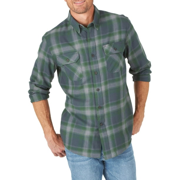wrangler mens flannel