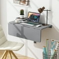 thumbnail image 2 of Patiojoy Wall Mounted Floating Folding Table Floating Wall Desk Fold Down for Small Spaces Multipurpose Space-Saving Folding Desk for Home Office Dining Room Laundry Room Grey, 2 of 9