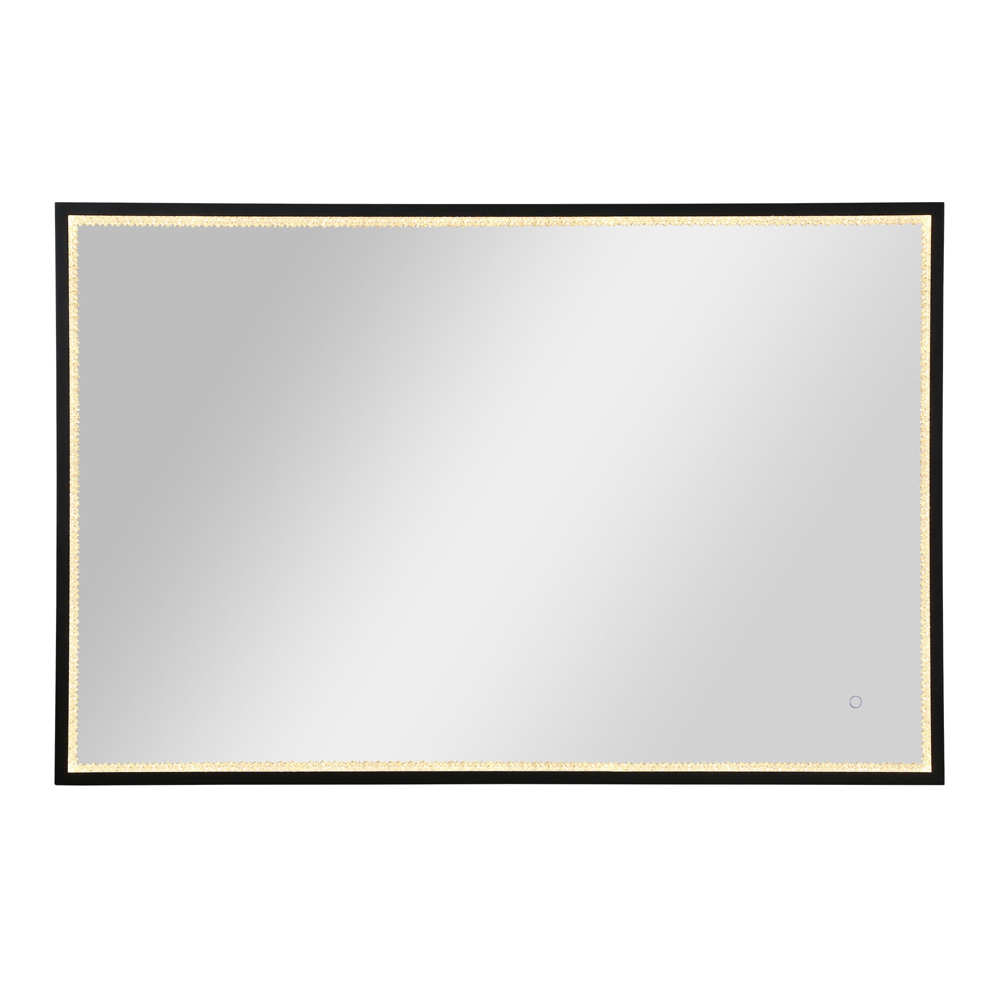 35.8-in W x 55.1-in H Rectangle Matte Black and Matte Gold Framed Full Length Lighted Vanity Mirror