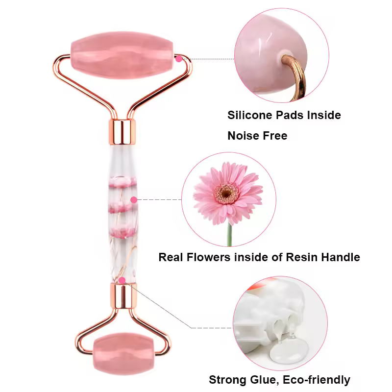 Pink, variant on Innotech Jade Roller & Gua Sha, Face Roller, Facial Beauty Roller Skin Care Tools, Self Care Gift for Men Women, Massager for Face, Eyes, Neck, Relieve Fine Lines and Wrinkles