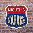 thumbnail image 3 of Miguel's Garage 6 inch X 6 inch Shield Shaped Commercial Grade Plastic Sign Weather Resistant, UV Protected To last, Gift for Dads and Uncles Classic Americana Crafted in the USA, 3 of 6