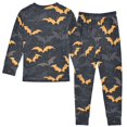 thumbnail image 2 of Dailycode Cotton Pajama Set Snug Fit Long Sleeve Top and Pants for 18M-8Y Orange Gray Black Bat Seamless, 2 of 7