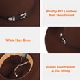 thumbnail image 2 of BadPiggies Western Cowboy Hat for Men Women Classic Roll Up Wide Brim Fedora Hats with Buckle Belt, 2 of 7