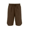 thumbnail image 3 of Flowy Shorts for Women Women Lightweight Knee Length Pants with Pocket, Wide Leg Comfy Drawstring Elastic Waist Cotton Linen Loungewear Bermuda Shorts Brown XL, 3 of 5