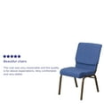 thumbnail image 4 of Flash Furniture HERCULES Series 18.5''W Stacking Church Chair in Blue Fabric - Gold Vein Frame, 4 of 12