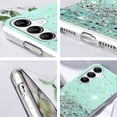 thumbnail image 4 of Phone Case for Samsung Galaxy S23 FE Case Clear Glitter Sparkle Pink Samsung S23 FE Case Silicone Transparent Shockproof Soft Cover Thin (Green), 4 of 7