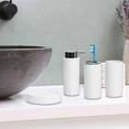 thumbnail image 4 of Juego de 4 accesorios de baño para encimera de baño, color blanco, 4 of 7