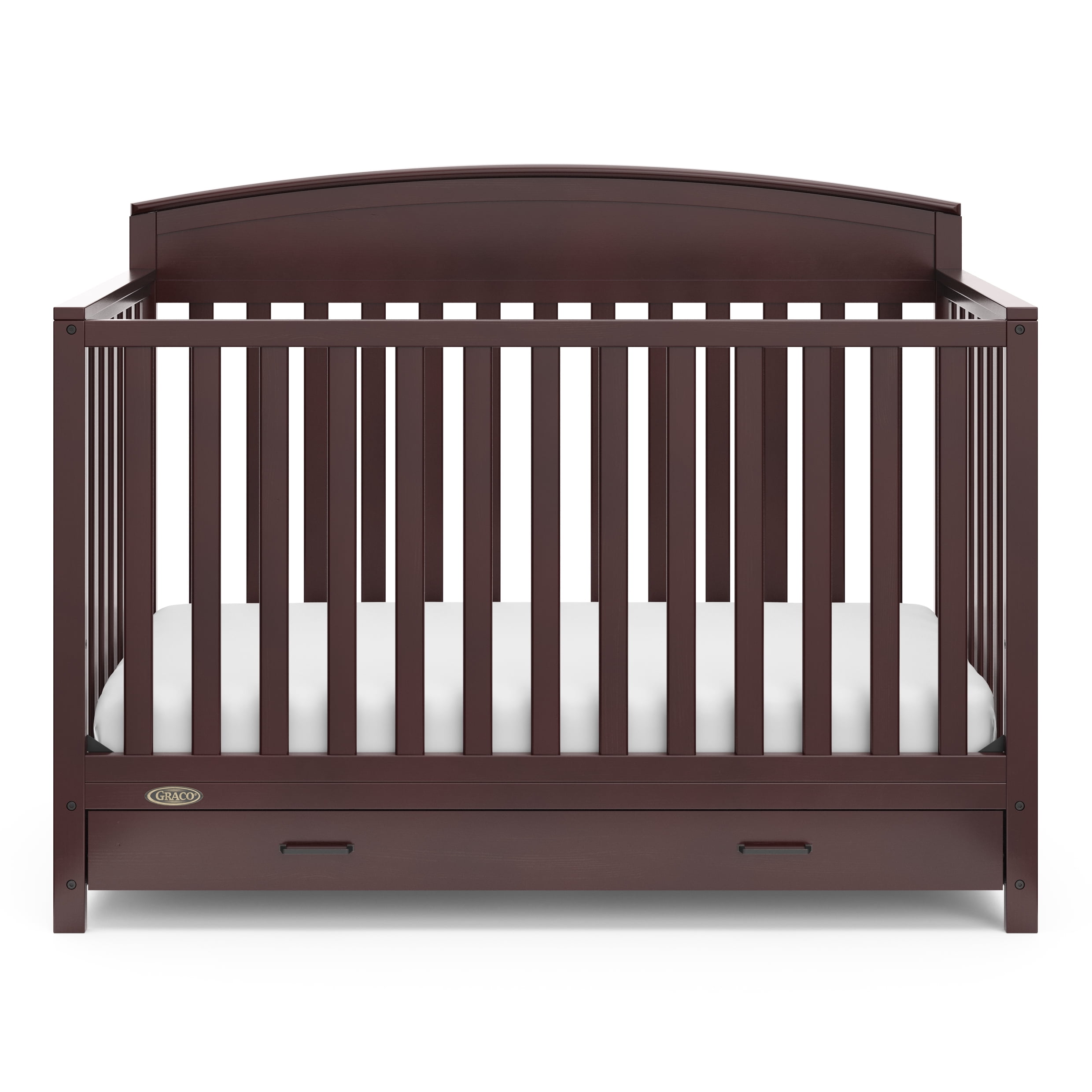 Graco Benton 5-in-1 Convertible Crib with Drawer and Premium Crib & Toddler Mattress Bundle, Espresso