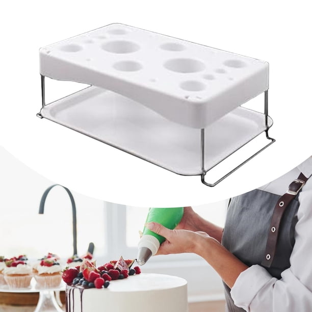 Herramienta de decoración de pastel de soporte de bolsas de tuberías, múltiples agujeros, hogar, soporte de bolsas para pasteles de crema, portavasos