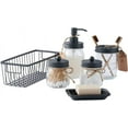 thumbnail image 2 of Ahot 6Pcs Bathroom Accessories Set Complete - Toothbrush Holder, Lotion Soap Dispenser, 2 Mason Jars, Soap Dish, Toilet Paper Basket, Rustic Farmhouse Decor (Brown, 6Pcs Bathroom Set), 2 of 7