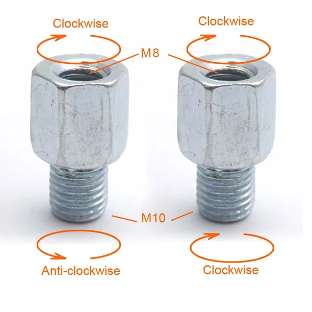 Suitable for 2 adaptadores for espejo retrovisor de motocicleta y scooter, M10, 10 mm, M8, 8 mm, 6 mm, rosca derecha/izquierda, cambio de tornillo, sentido horario/antihorario.
