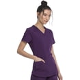 thumbnail image 4 of Dickies Balance Scrubs Top for Women V-Neck DK875, XL, Eggplant, 4 of 7
