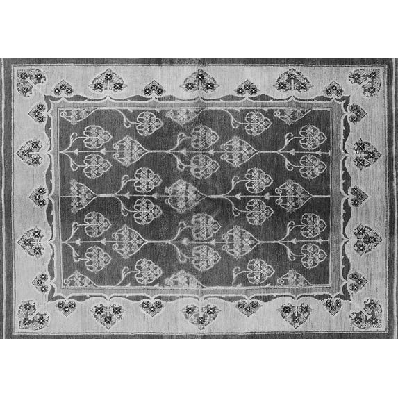 Ahgly Company Indoor Rectangle Oriental Gray Industrial Area Rugs, 8' x 10'