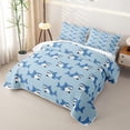 thumbnail image 3 of meiyoeat Cute Cartoon Shark Quilt Full for Boys Girls, Kawaii Underwater Animal Full Bedspread Sets, Sky Blue, 3-Piece, 3 of 7