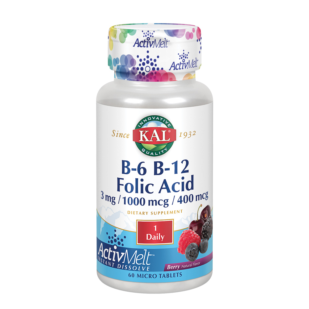 KAL B-6, B-12, And Folic Acid ActivMelt | Healthy Heart & Energy ...