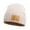 Beige, variant on Krdevn Kids Ribbed Knit Beanie Cute Dinosaur Embossed Leather Patch Soft Stretchy Warm Wool Winter Hat for Toddler Baby Boys Girls Autumn Daily Outdoor