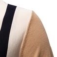 thumbnail image 4 of Stripe Knit T-Shirt Men's Dressy Casual Short Sleeve Button Collared Tee Tops Slim Fitting Vacation Casual Daily Wear Khaki S, 4 of 8