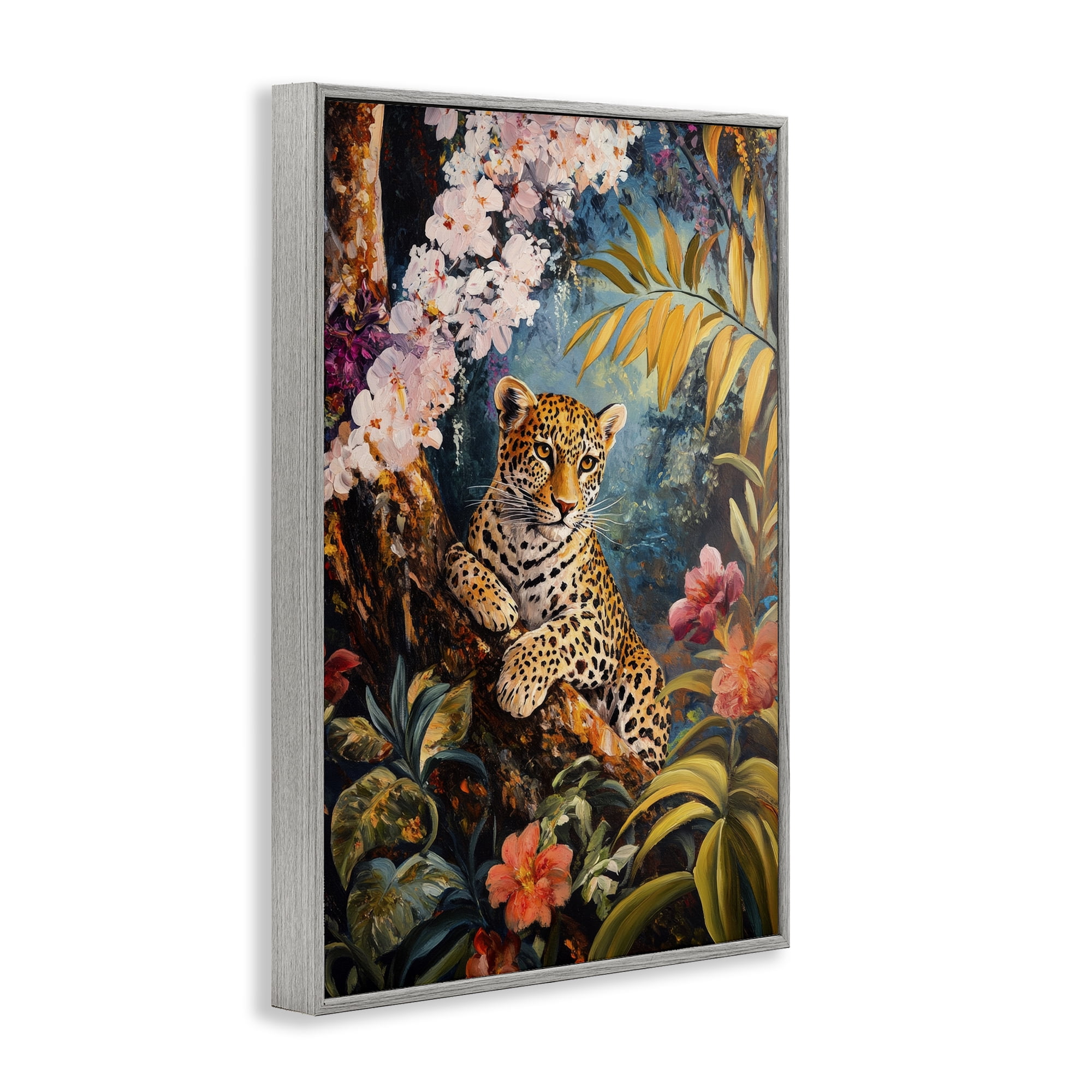 Stupell Industries On The Wild Side Botanicals Gray Framed Giclee Art, design by Petal Prints Design