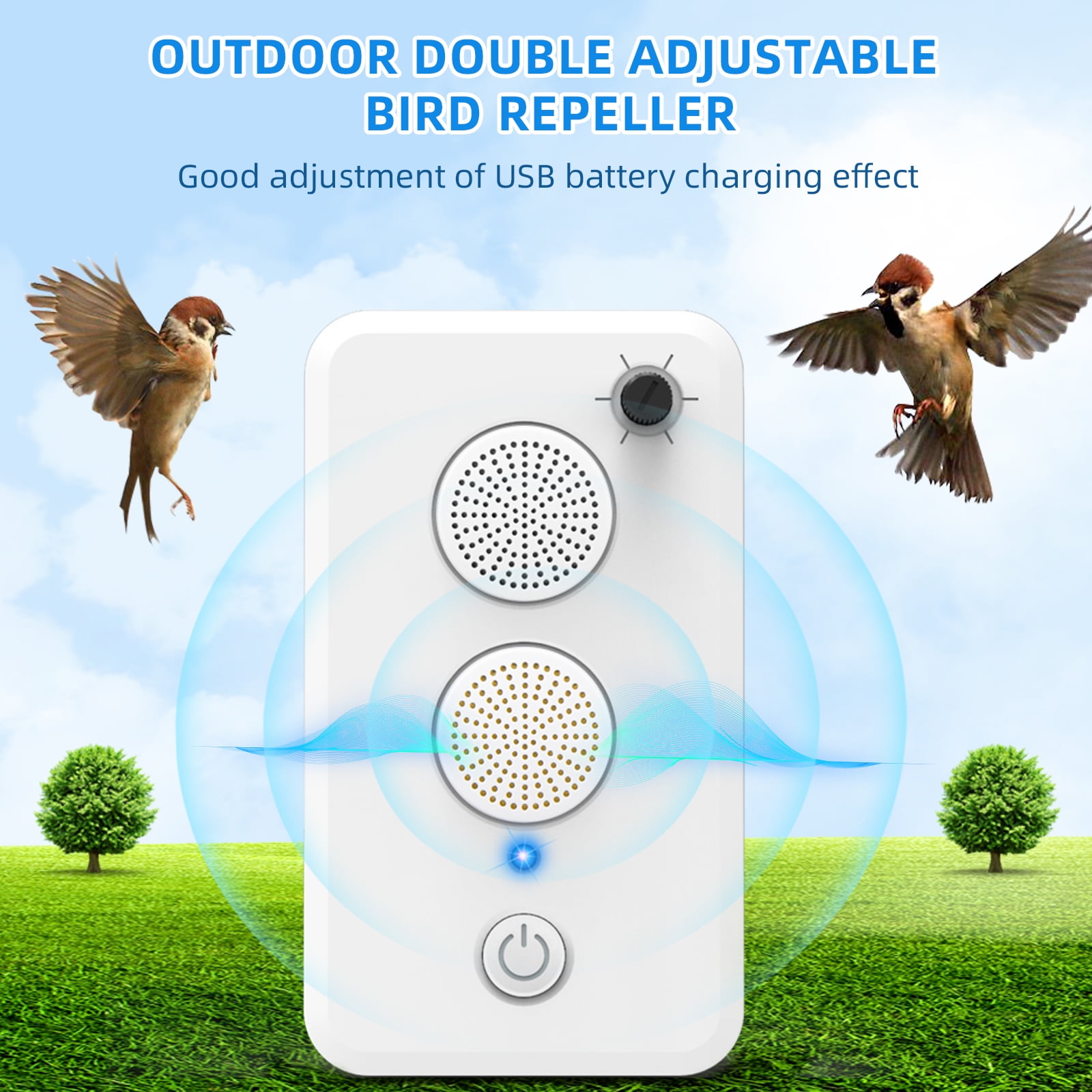 JahyElec 2 Pack Ultrasonic Bat Repellent Devices for Attic Porch House,Rechargeable Bats Exclusion Device for Indoor Outdoor Use Adjustable Bat Deterrent System Friendly to Human and Pet