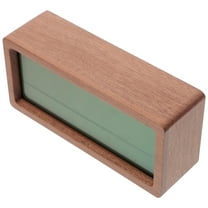 ibasenice Small Table Clock Temperature Display Alarm Clock Brown 1Pcs for Office Decor