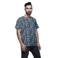 thumbnail image 2 of Atasi Short Sleeve Kurta For Men Printed Cotton Cambric Beach Yoga Ethnic Top, 2 of 5