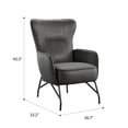 thumbnail image 4 of Artum Hill River Saddlebag Black 27" Accent Chair with Metal Base, 4 of 6