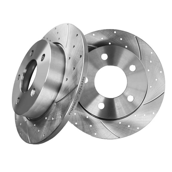 Rear Drilled Slotted Brake Disc Rotors For 2004-2013 Mazda 3 i