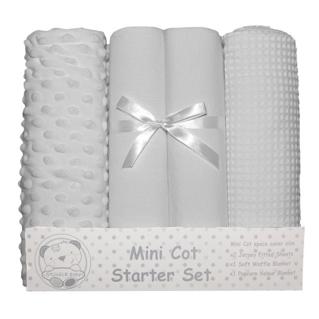 Snuggle Baby - Set de Mantas para Cuna Diseño Mini - Pack de 4 (Gris)