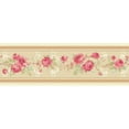 thumbnail image 2 of Dundee Deco Peel and Stick Self Adhesive Wallpaper Border - Floral Red, Beige Bloomed Roses, 15 ft X 7 in, 2 of 6