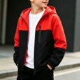 thumbnail image 4 of Atogsazn Kids Girls Full Zip Raincoat Children Casual Windproof Long Sleeve Rain Jacket Lightweight Tops Clothes Red 7-8 Years Fashion, 4 of 9