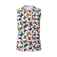 thumbnail image 6 of Lsque Colorful Flying Butterflies Print Men's Cotton Blend Sleeveless Muscle Shirts (S-3XL)- Moisture Wicking, Odor Protection, UPF 30+,XX-Large, 6 of 8