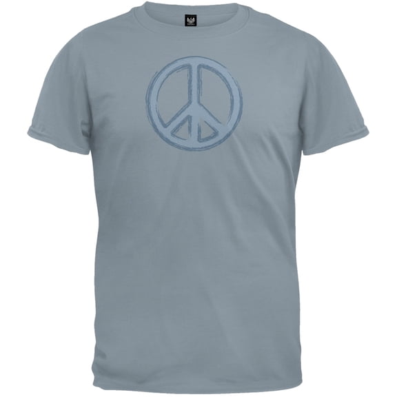 Peace Sign Stone Blue T-Shirt - Small