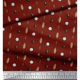 thumbnail image 3 of Soimoi Red Heavy Canvas Fabric Circle & Oval Geometric Print Fabric by the Yard 58 Inch Wide, 3 of 3