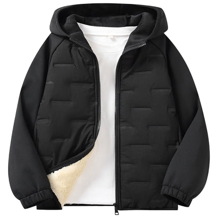 Gubotare Girls Puffer Jacket Hooded Puffer Jacket for Girls Packable Down-Alternative Warm Coat Outerwear for Kids Winter Size 8-10 (Black 8-10 Years)