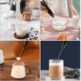 thumbnail image 3 of Milk Frother Handheld for Coffee, Electric Whisk 3 Speed Adjustable, Drink Mixer with Stainless 3 Whisks, Rechargeable Hand Frother Wand, Foam Maker for Latte Cappuccino,Black, 3 of 7