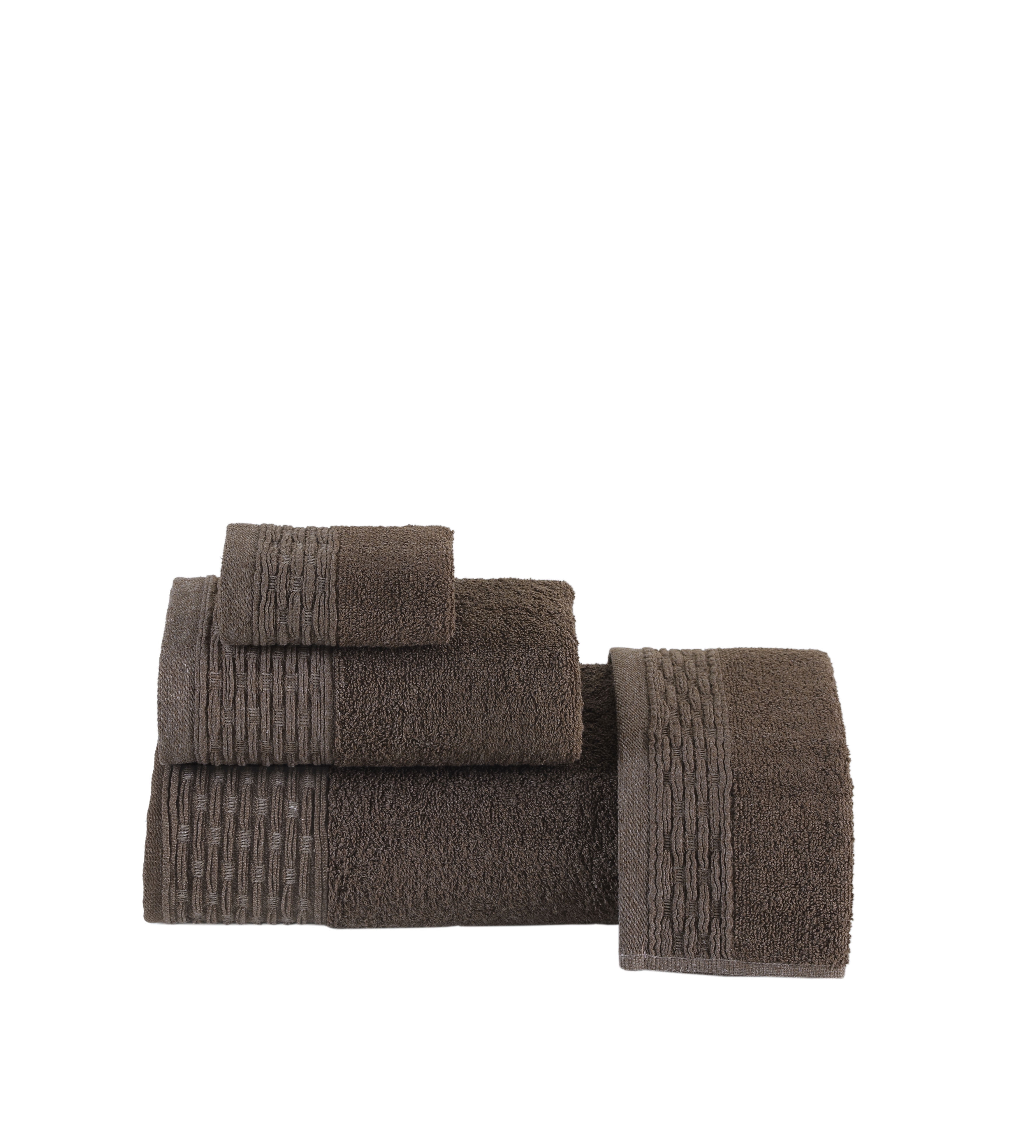 HALLEY Turkish Bath Towels Set - 4 Piece Bathroom Set, Ultra Soft, Machine Washable, Highly Absorbent, 100% Cotton - Luxury Spa Quality - Chocolate Brown