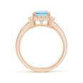 thumbnail image 2 of Angara Natural 2 Ct. Aquamarine with Diamond Halo Ring in 14K Rose Gold for Women (Ring Size: 3), 2 of 9