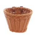 thumbnail image 3 of Cesta para manillar de bicicleta infantil, desmontable, tejida a mano, multiusos. Marrón, 3 of 9