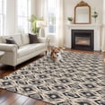 thumbnail image 2 of 8'x10' Area Rugs, Vintage Ethnic Boho Indoor Outdoor Area Rug for Living Room Bedroom, Beige Brown Geometric Abstract Art Washable Bathroom Rugs Kitchen Floor Carpet Mats Home Decor Aesthetic, 2 of 8