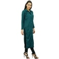 thumbnail image 4 of Bimba Women Straight Collar Slit Kurta Kurti Printed Rayon Tunic Full Sleeve, 4 of 8