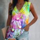 thumbnail image 3 of Camiseta sin mangas con cuello en V y estampado informal para mujer a la moda Fridja qr5085, 3 of 5