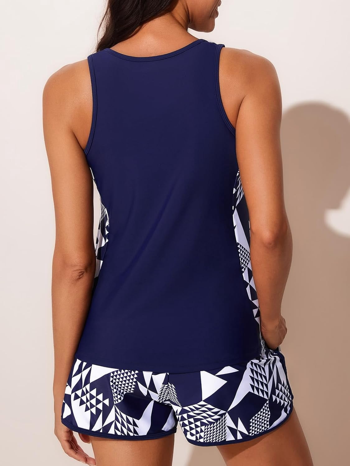 Summer Mae Blouson Tankini Swimsuits for Women 2025 Tummy Control Two Piece Bathing Suits with Sporty Pockets Swim Shorts