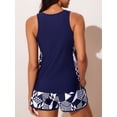 thumbnail image 3 of ZANKLEY Womens Print Tankini Swimsuits Two Piece Summer Bathing Suits Loose Sleeveless Tank Top and Shorts, 3 of 10