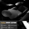 thumbnail image 3 of Ikon Motorsports Seat Cover Cushions Compatible With 2017-2023 Tesla Model 3, V2 Style Black Suede Leather 1st 2nd Row 5-Seat Seat Cover Cushion Protectors, 3 of 9
