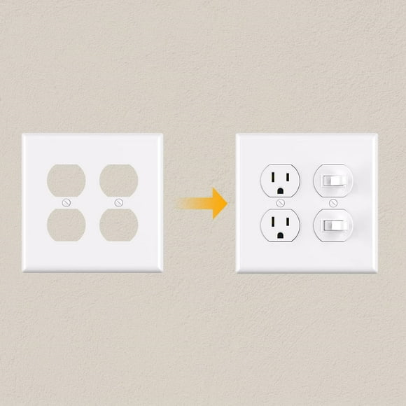 Shisuyan 4PCS Outlet Covers: Receptacle 4-Gang Wall Plates Unbreakable Outlet Faceplates Covers Electric Socket Plug Plates