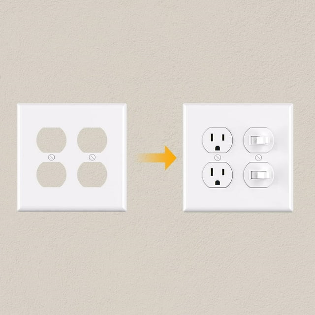 Miangastore 4PCS Outlet Covers: Receptacle 4-Gang Wall Plates Unbreakable Outlet Faceplates Covers Electric Socket Plug Plates